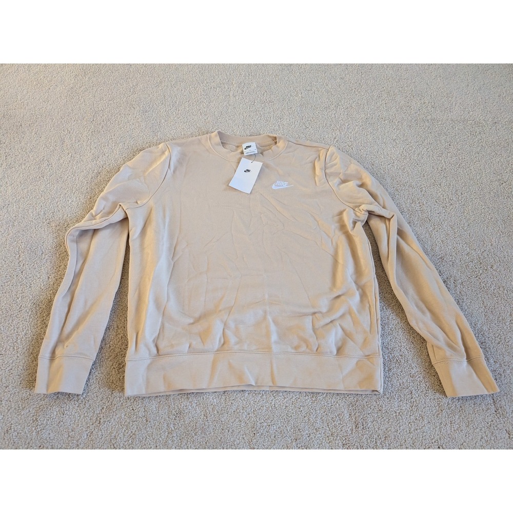 Nike Sportswear Club Fleece Women's Crew Neck Sweatshirt Beige DQ5473-126 Sz Med